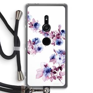 CaseCompany Waterverf bloemen: Sony Xperia XZ2 Transparant Hoesje met koord