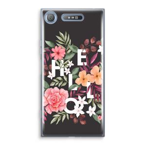 CaseCompany Hello in flowers: Sony Xperia XZ1 Transparant Hoesje