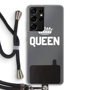 CaseCompany Queen zwart: Samsung Galaxy S21 Ultra Transparant Hoesje met koord