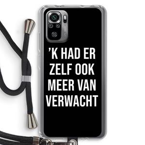CaseCompany Meer verwacht - Zwart: Xiaomi Redmi Note 10S Transparant Hoesje met koord