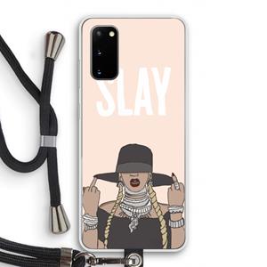 CaseCompany Slay All Day: Samsung Galaxy S20 Transparant Hoesje met koord