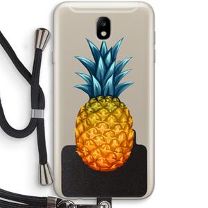 CaseCompany Grote ananas: Samsung Galaxy J7 (2017) Transparant Hoesje met koord