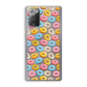 CaseCompany Pink donuts: Samsung Galaxy Note 20 / Note 20 5G Transparant Hoesje