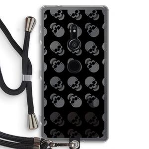 CaseCompany Musketon Skulls: Sony Xperia XZ2 Transparant Hoesje met koord