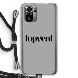 CaseCompany Topvent Grijs Zwart: Xiaomi Redmi Note 10S Transparant Hoesje met koord