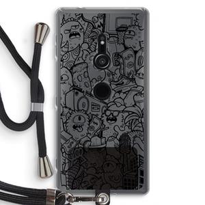 CaseCompany Vexx Black City : Sony Xperia XZ2 Transparant Hoesje met koord