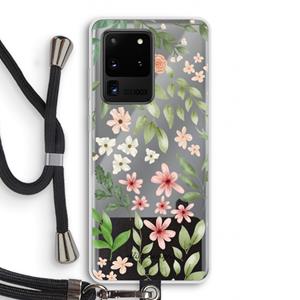 CaseCompany Botanical sweet flower heaven: Samsung Galaxy S20 Ultra Transparant Hoesje met koord