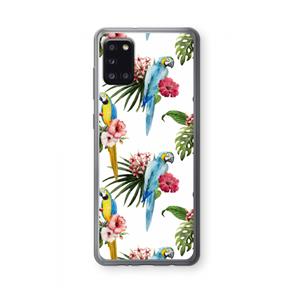 CaseCompany Kleurrijke papegaaien: Samsung Galaxy A31 Transparant Hoesje