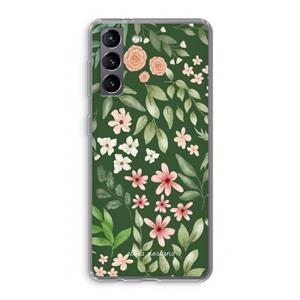 CaseCompany Botanical green sweet flower heaven: Samsung Galaxy S21 Transparant Hoesje