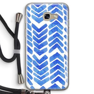 CaseCompany Blauwe pijlen: Samsung Galaxy A5 (2017) Transparant Hoesje met koord