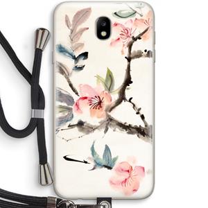 CaseCompany Japanse bloemen: Samsung Galaxy J7 (2017) Transparant Hoesje met koord