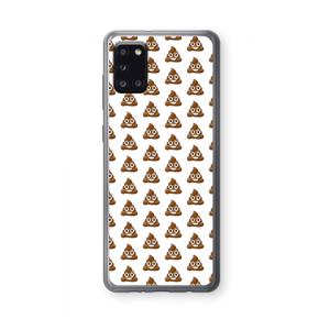 CaseCompany Poop emoji: Samsung Galaxy A31 Transparant Hoesje