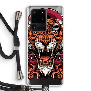 CaseCompany Tiger and Rattlesnakes: Samsung Galaxy S20 Ultra Transparant Hoesje met koord