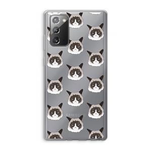 CaseCompany It's a Purrr Case: Samsung Galaxy Note 20 / Note 20 5G Transparant Hoesje