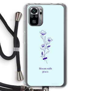 CaseCompany Bloom with grace: Xiaomi Redmi Note 10S Transparant Hoesje met koord