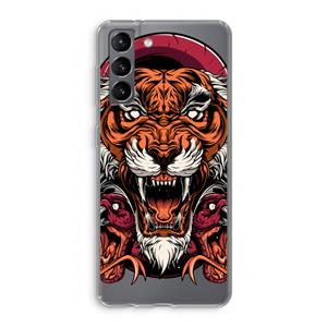 CaseCompany Tiger and Rattlesnakes: Samsung Galaxy S21 Transparant Hoesje