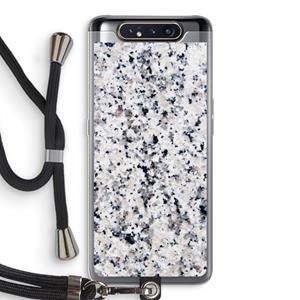 CaseCompany Gespikkelde marmer: Samsung Galaxy A80 Transparant Hoesje met koord