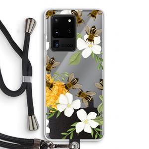 CaseCompany No flowers without bees: Samsung Galaxy S20 Ultra Transparant Hoesje met koord