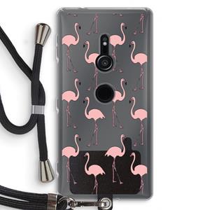 CaseCompany Anything Flamingoes: Sony Xperia XZ2 Transparant Hoesje met koord