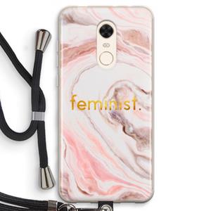 CaseCompany Feminist: Xiaomi Redmi 5 Transparant Hoesje met koord