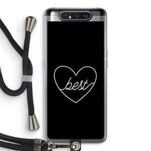 CaseCompany Best heart black: Samsung Galaxy A80 Transparant Hoesje met koord