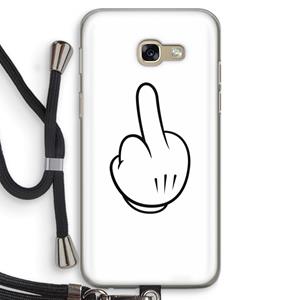 CaseCompany Middle finger white: Samsung Galaxy A5 (2017) Transparant Hoesje met koord