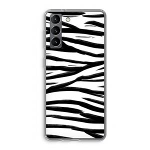 CaseCompany Zebra pattern: Samsung Galaxy S21 Transparant Hoesje