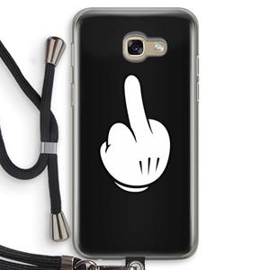 CaseCompany Middle finger black: Samsung Galaxy A5 (2017) Transparant Hoesje met koord