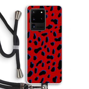 CaseCompany Red Leopard: Samsung Galaxy S20 Ultra Transparant Hoesje met koord