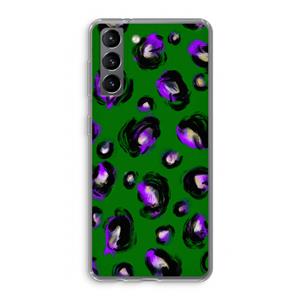 CaseCompany Green Cheetah: Samsung Galaxy S21 Transparant Hoesje