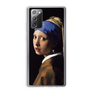 CaseCompany The Pearl Earring: Samsung Galaxy Note 20 / Note 20 5G Transparant Hoesje