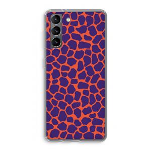 CaseCompany Purple Giraffe: Samsung Galaxy S21 Transparant Hoesje