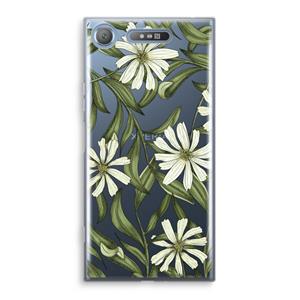 CaseCompany Wit bloemenpatroon: Sony Xperia XZ1 Transparant Hoesje