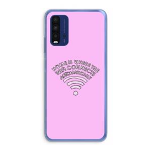 CaseCompany Home Is Where The Wifi Is: Xiaomi Redmi 9T Transparant Hoesje