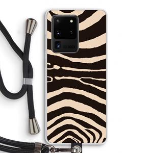 CaseCompany Arizona Zebra: Samsung Galaxy S20 Ultra Transparant Hoesje met koord