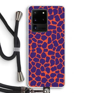 CaseCompany Purple Giraffe: Samsung Galaxy S20 Ultra Transparant Hoesje met koord