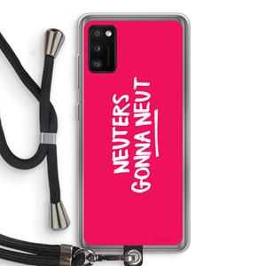 CaseCompany Neuters (roze): Samsung Galaxy A41 Transparant Hoesje met koord