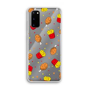 CaseCompany Chicken 'n Fries: Samsung Galaxy S20 Transparant Hoesje