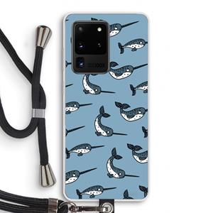 CaseCompany Narwhal: Samsung Galaxy S20 Ultra Transparant Hoesje met koord