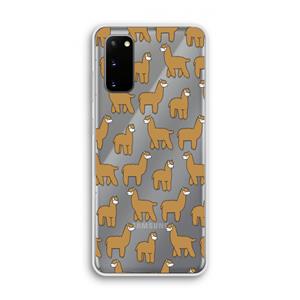 CaseCompany Alpacas: Samsung Galaxy S20 Transparant Hoesje