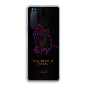 CaseCompany Praying For My Haters: Sony Xperia 5 II Transparant Hoesje