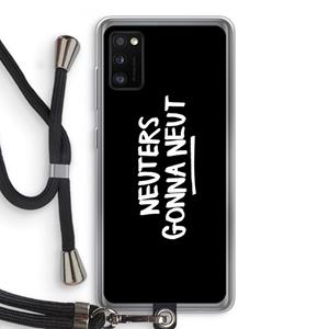 CaseCompany Neuters (zwart): Samsung Galaxy A41 Transparant Hoesje met koord