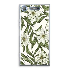 CaseCompany Wit bloemenpatroon: Sony Xperia XZ1 Transparant Hoesje