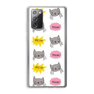 CaseCompany Meow: Samsung Galaxy Note 20 / Note 20 5G Transparant Hoesje