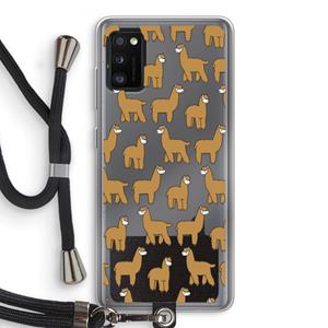 CaseCompany Alpacas: Samsung Galaxy A41 Transparant Hoesje met koord