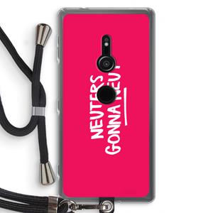 CaseCompany Neuters (roze): Sony Xperia XZ2 Transparant Hoesje met koord