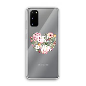 CaseCompany GRL PWR Flower: Samsung Galaxy S20 Transparant Hoesje