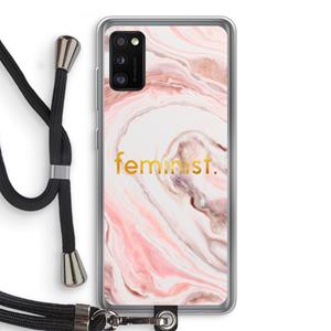 CaseCompany Feminist: Samsung Galaxy A41 Transparant Hoesje met koord
