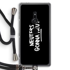 CaseCompany Neuters (zwart): Sony Xperia XZ2 Transparant Hoesje met koord