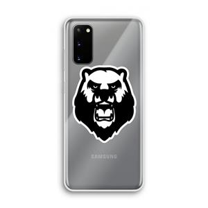 CaseCompany Angry Bear (white): Samsung Galaxy S20 Transparant Hoesje